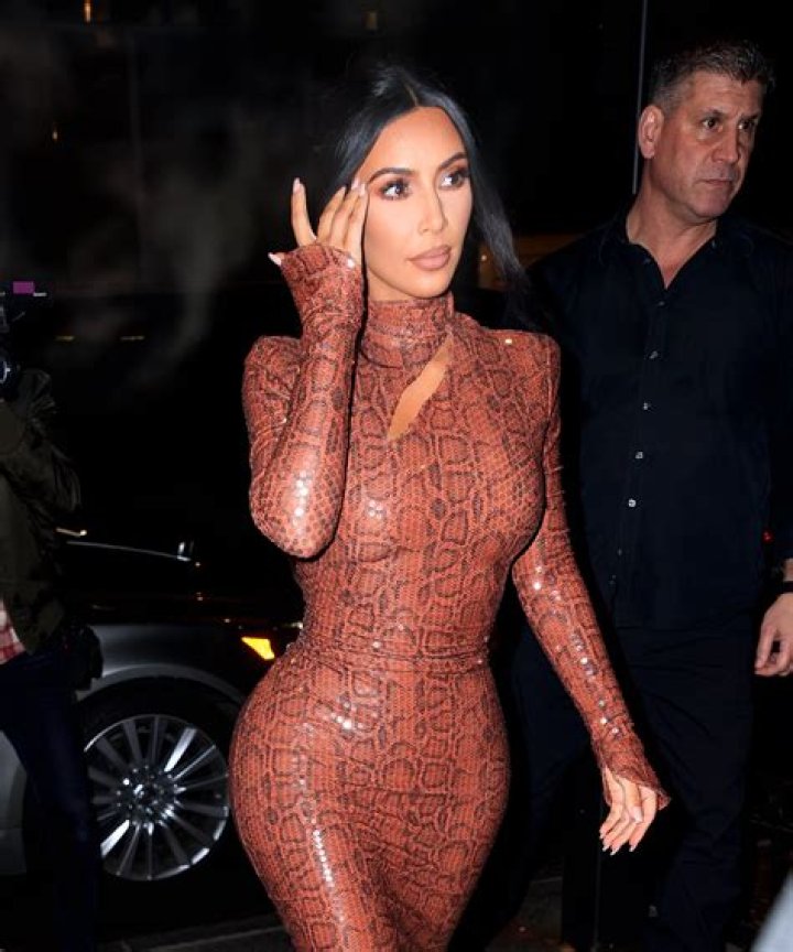 Get It, Girl!Kim Kardashian Steps Out in NYC Rocking a Skintight Snakeskin Dress