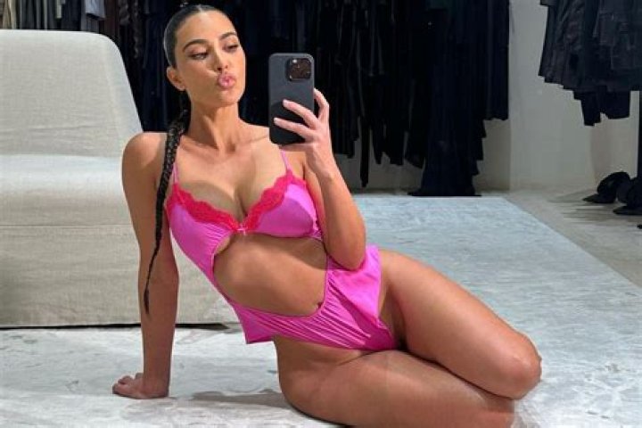 Kim Kardashian Models Tiniest Micro-Thong and Bra for Skims Valentine’s Day Collection: Photos