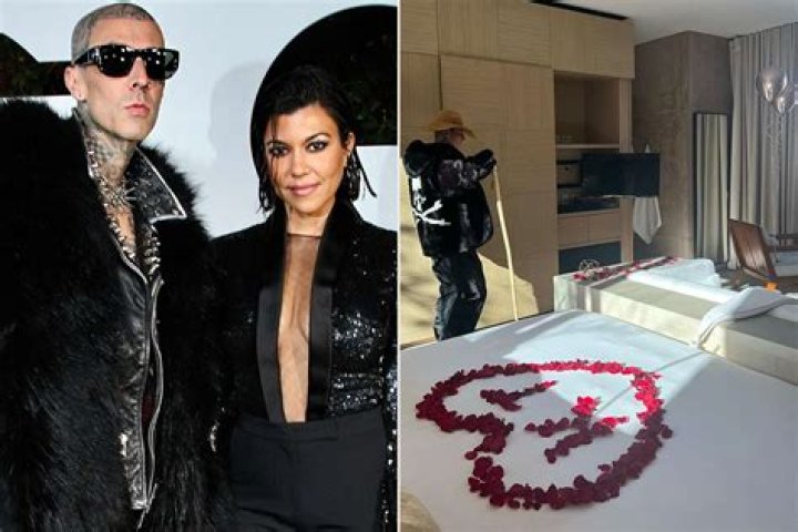 Sexy Time! Kourtney Kardashian and Travis Barker Celebrate Their Engagement in a Bed of Rose Petals